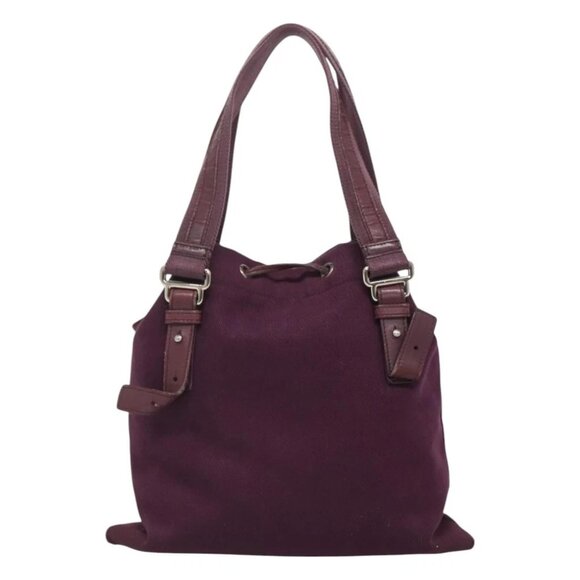 SAINT LAURENT Tote Bag Canvas Purple Silver Authentic - Picture 7 of 13